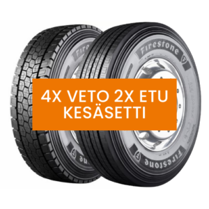 FIRESTONE KESÄSETTI 4X 315/70R22.5 FD624 + 2X 385/55R22.5 FS424